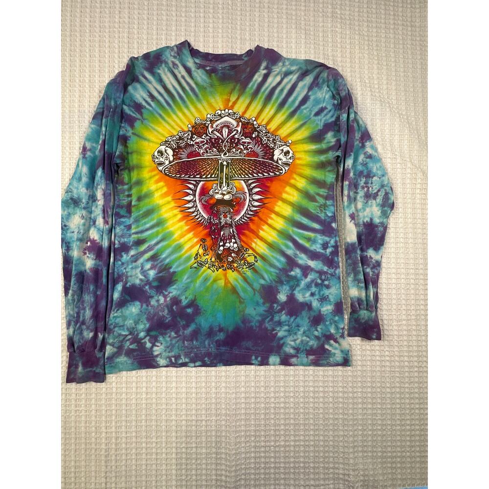 Liquid Blue Men’s 1988 Mushroom and Skulls tie dye T-shirt 20x28 concert grunge